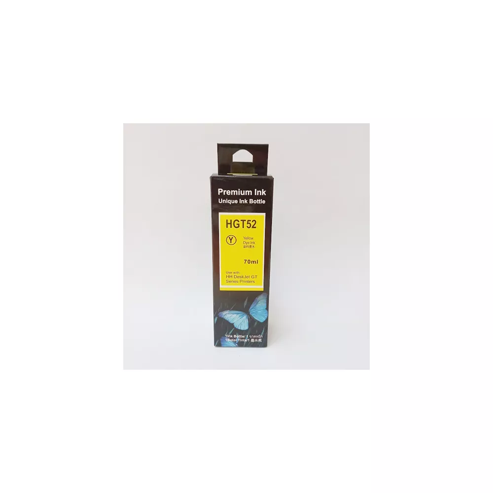 BOUTEILLE D'ENCRE ADAPTABLE HP GT52 - 100ML - YELLOW