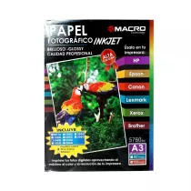 RAME PAPIER PHOTO MACRO 140GR 100P A3 GLOSSY