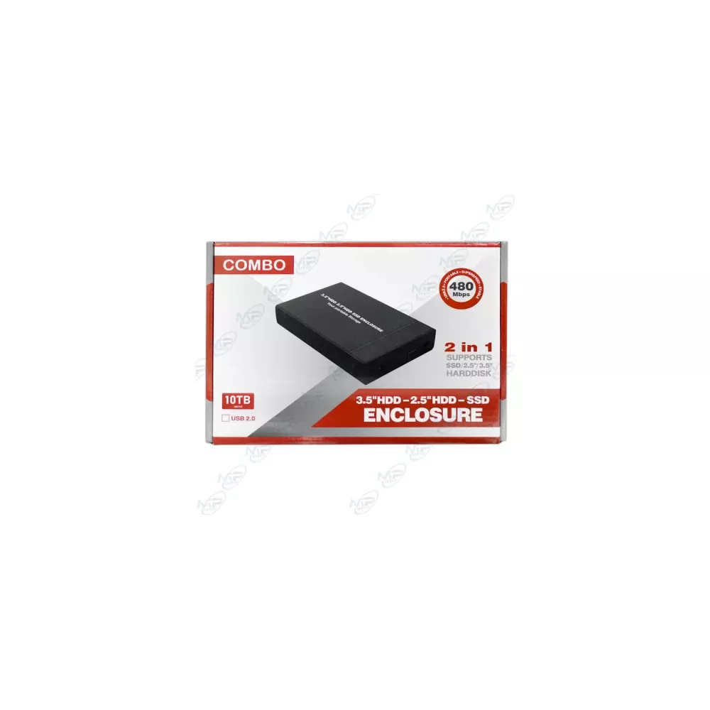 Boîtier disque COMBO 2EN1 SSD/HDD 3.5-2.5 USB2.0